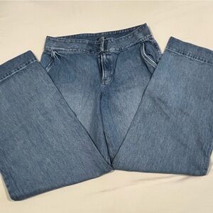 Express Blue Flare Wide Leg Jeans